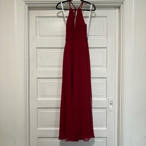 Azazie Deep Red Bridesmaid Dress Size A4 EUC